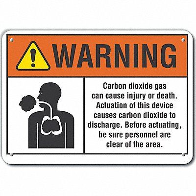 Alum Carbon Dioxide Warning Sign 7x10in