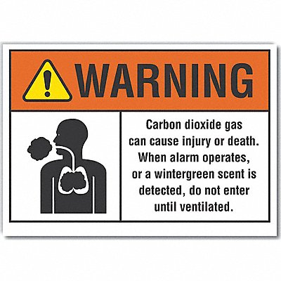 Carbon Dioxide Warn Rflct Lbl 3.5x5in