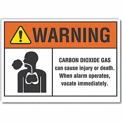 Carbon Dioxide Warning Lbl 3.5x5in