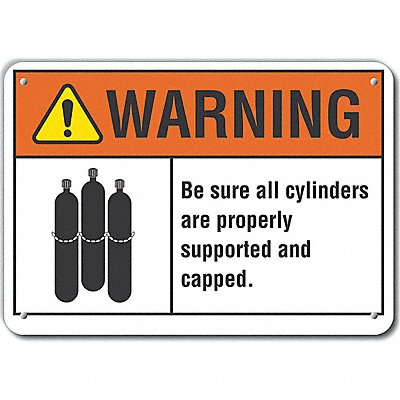 Alum Cylinder Handling Warn Sign 7x10in