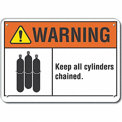 Alum Cylinder Handling Warn Sign 7x10in