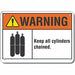 Rflct Cylinder Handling Warn Sign 7x10in