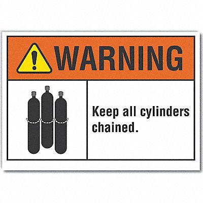 Cyl Handling Warning Rflct Lbl 10x14in