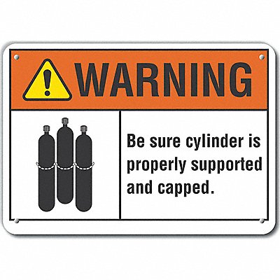 Alum Cylinder Handling Warn Sign 10x14in