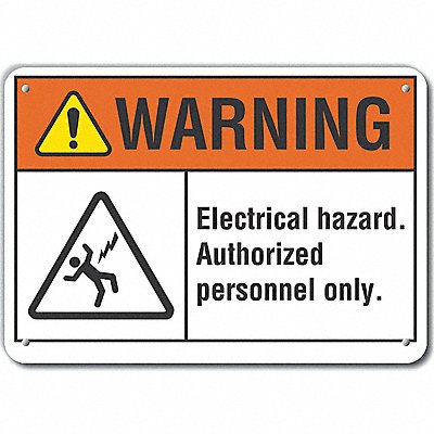 Rflct Elec Hzrd Warn Sign 10x14in Alum