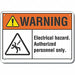 Elec Hazard Warn Sign 10x14in Plastic