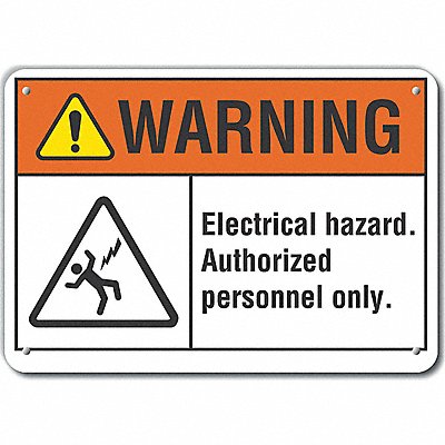 Plastic Electrical Hzrd Warn Sign 7x10in