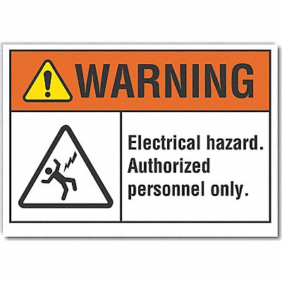 Elec Hazard Warn Lbl 3.5x5in Polyester