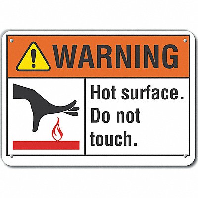 Hot Surface Warning Sign 10inx14in Alum