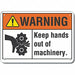 Alum Keep Hands Clear Warn Sign 10x14in