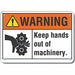 Plstc Keep Hands Clear Warn Sign 10x14in