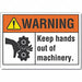 Keep Hands Clear Warning RflctvLbl 5x7in