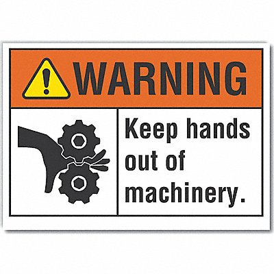 Keep Hands Clear Warning Lbl 7x10in