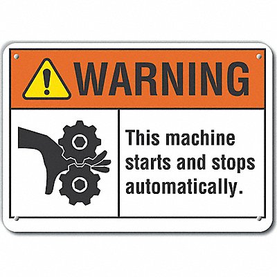 Alum Machine Operation Warn Sign 10x14in