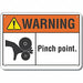 Pinch Point Warn Sign 10x14in Plastic