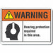 Hearing Warning Sign 10inx14in Plastic