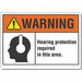 Hearing Warning Label 3.5x5in Polyester