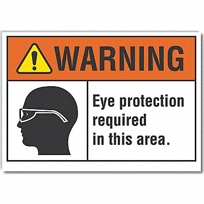 Eye Warning Labl 3 1/2inx5in Polyester