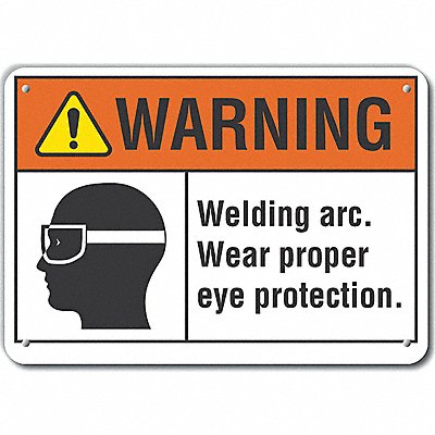 Plastic Eye Warning Sign 7x10in Plastic