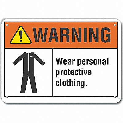 Alum PPE Warning Sign 10x14in Alum