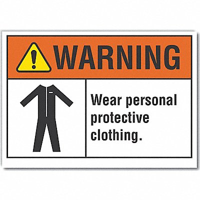 PPE Warning Rflct Label 7 in x 10 in