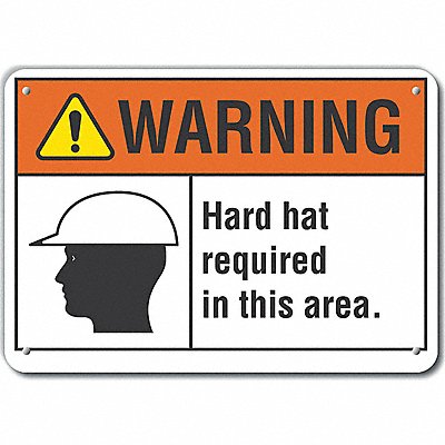 Rflct Hard Hat Warning Sign 10x14in Alum