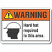 Hard Hat Warning Sign 10inx14in Plastic