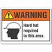 Hard Hat Warning Rflct Label 5inx7in