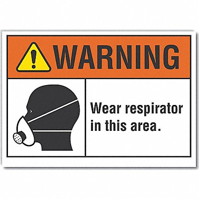 Respirator Required Warning Lbl 5x7in