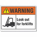 Lift Truck Trfc Warning RflctvLbl 7x10in