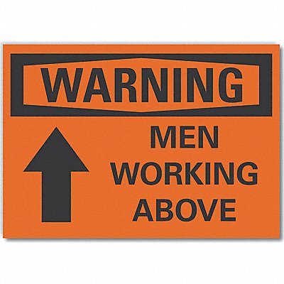 Men Working Warning Rflct Lbl 10inx14in