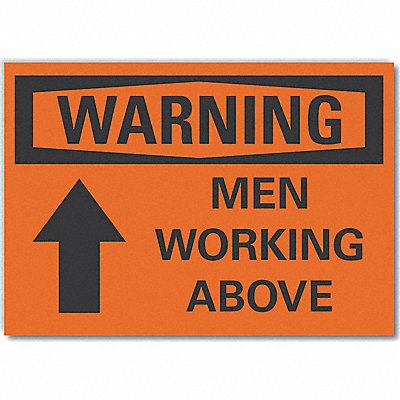 Men Working Warning Lbl 5x7in Polyester