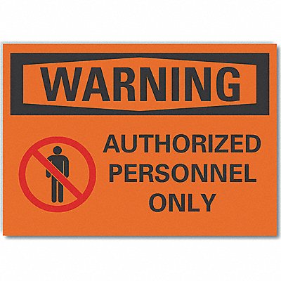 Auth Person Warning Label 7inx10in