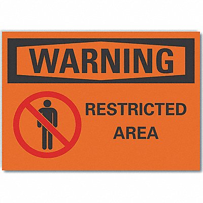 Restricted Area Warning Rflctv Lbl 5x7in