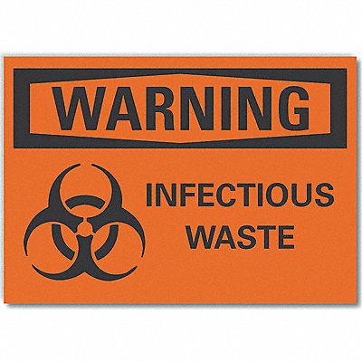 Infectious Waste Warn Lbl 7x10in Polyest