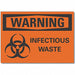 Infectious Waste Warn RflctvLbl 10x14in