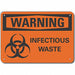Plstc Infectious Waste Warn Sign 10x14in
