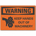 Keep Hands Clear Warn Rflct Lbl 10x14in