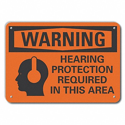 Alum Hearing Warning Sign 7x10in Alum