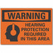 Hearing Warning Rflct Label 7inx10in