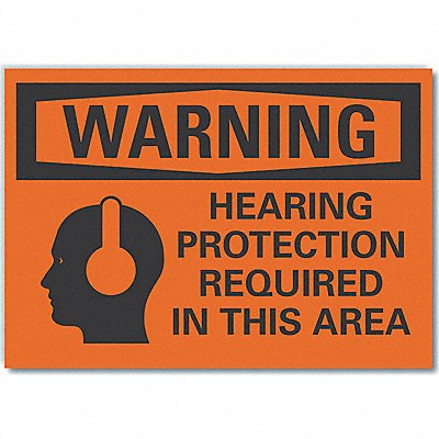 Hearing Warning Lbl 3.5x5in Polyester