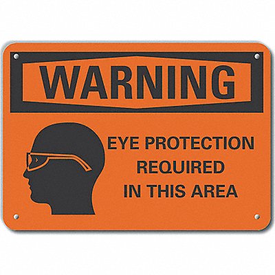 Plastic Eye Warning Sign 7x10in Plastic