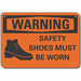 Rflct Foot Warning Sign 7x10in Alum