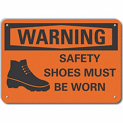 Plastic Foot Warning Sign 7x10in Plastic