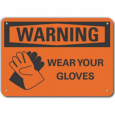 Rflct Hand Warning Sign 10x14in Alum