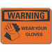 Rflct Hand Warning Sign 10x14in Alum