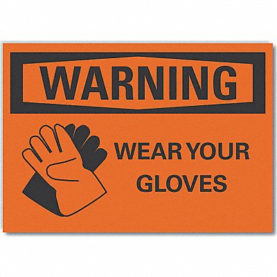 Hand Warning Lbl 3 1/2inx5in Polyester