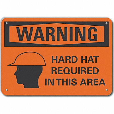 Rflctv Hard Hat Warn Sign 10x14in Alum