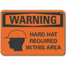 Hard Hat Warn Sign 7x10in Plastic
