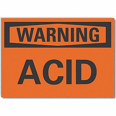 Acid Warn Label 3.5in x 5in Polyester